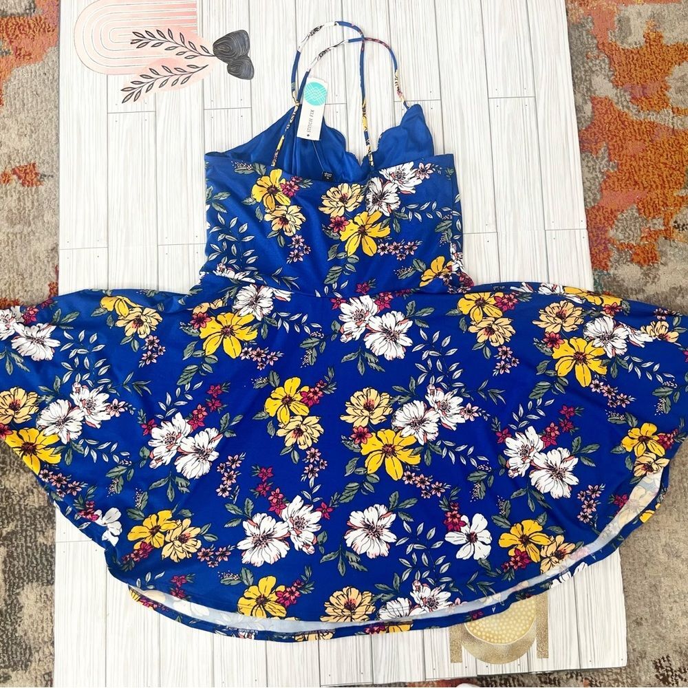 Fortune & IVY Floral Blue Dress, Flowy, summer, brunch